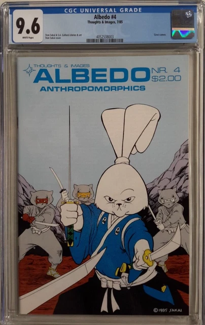 🔥Albedo #4 Cgc 9.6*Thoughts & Images 1985*White❄Pages*2Nd Usagi Yojimbo Cover*