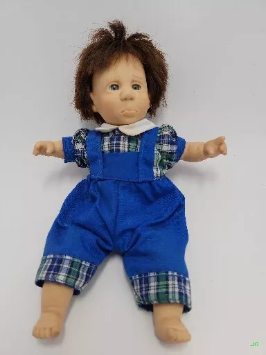 Gi Go Vtg 90s Toy Palm Pals Happy Kids Expression Bean Bag Boy Doll Blue Plaid