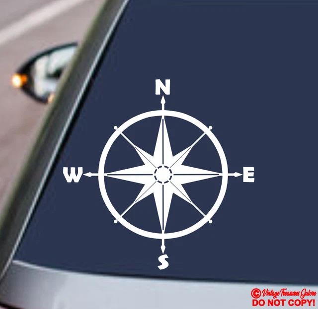 COMPASS VINYL DECAL Sticker Car Window Bumper NOT ALL THOSE WHO WANDER
