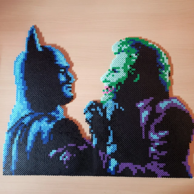 BATMAN AND JOKER perler bead bit pixel art Nintendo NES handmade