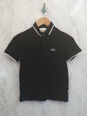 Polo Shirt Hugo Boss nera per ragazzi slim fit età 12 anni XS