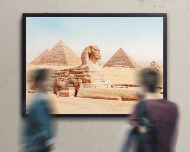 The Sphinx & Pyramids of Giza Framed Print, Canvas, Poster | Egypt | Egyptian