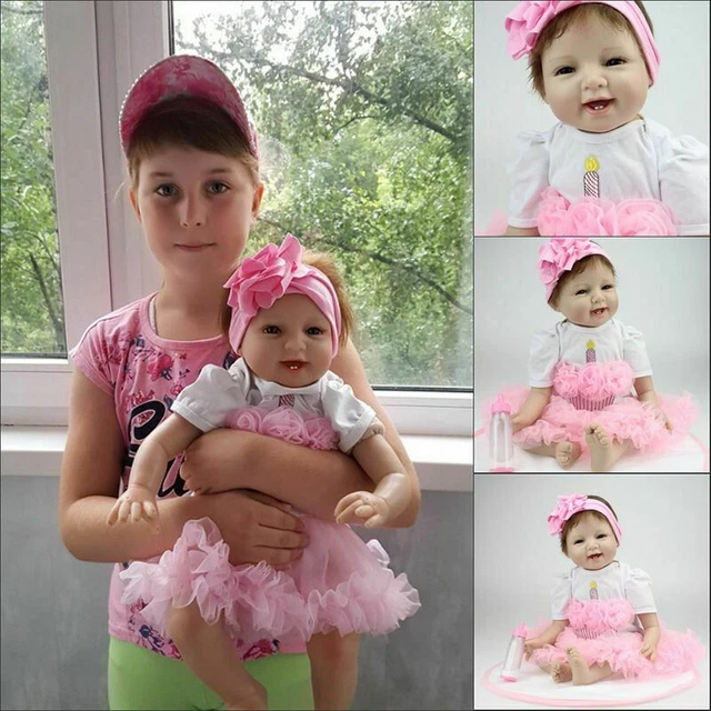UK 22" Reborn Dolls Baby Silicone Vinyl Handmade Realistic Newborn DOLL Gifts