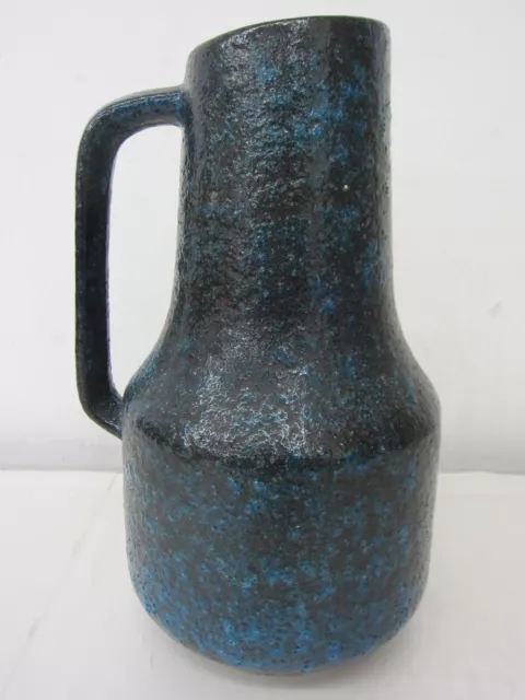 P54) Scheurich Bodenvase 408/40 Art Fat Lava, Blau Schwarz, Henkel, markiert