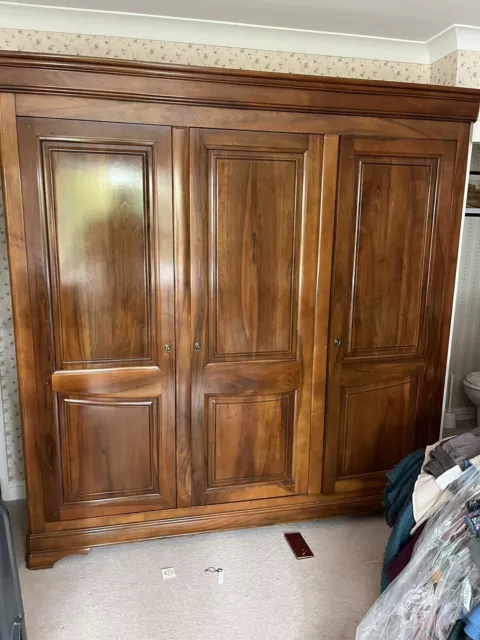 Large 3 Door Antique Mahogany Wardrobe