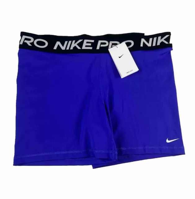 Nike Pro Women's 5" Dri-FIT Training Shorts Royal Blue Size 2XL (XXL) CZ9831-NEW