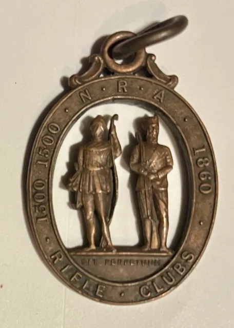 Vintage 1860 NRA National Rifle Association Rifle Clubs Medal Antique Bronze