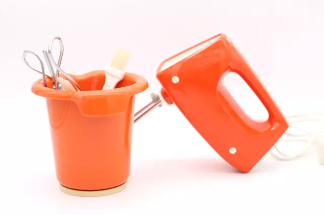 Krups 3MIX Handmixer Mixer Typ 390 orange mit Zubehör 70er Jahre Vintage