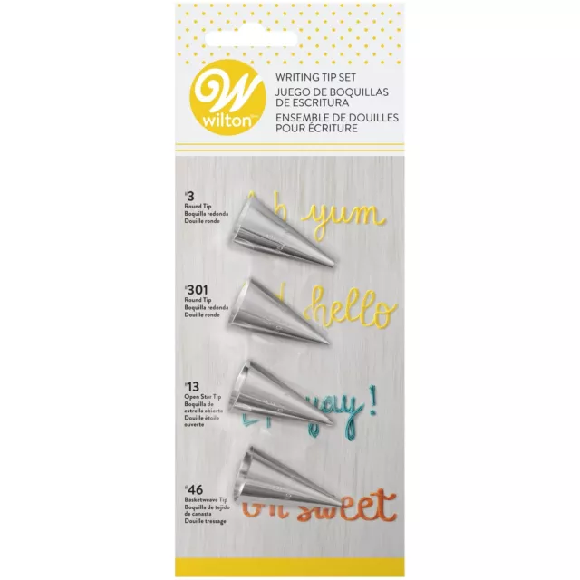 Wilton Writing Tip Set, 4.0 CT Cake decorating tips