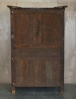 Antique 1844 Carved & Dated Large Wardrobe Armoire With Expertly Crafted Panels 9
