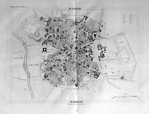 1835 - Madrid España Plan Litografía