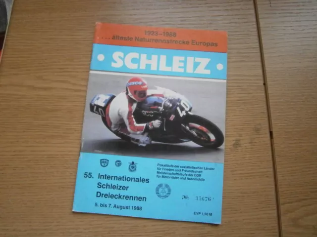"Schleizer Dreieck Rennen" Programm Startliste Rennprogramm, ADMV der DDR, 1988