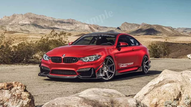 BMW M4 Ferrada Red Matte High Res Wall Decor Print Photo Poster