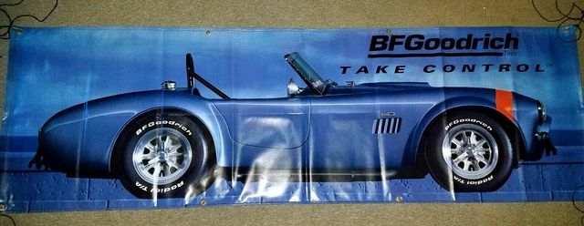 Original Overrun BF Goodrich AD Blue Shelby Cobra Banner Garage Man Cave 3x9Ft