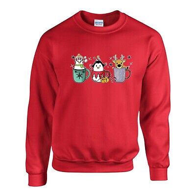 Reindeer Snowman Christmas Jumper, Funny Santa Xmas Gift Sweatshirt Unisex Top