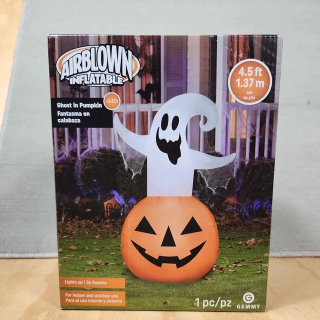 GEMMY AIRBLOWN INFLATABLE Halloween Ghost In Pumpkin LED 4.5 Ft New In ...