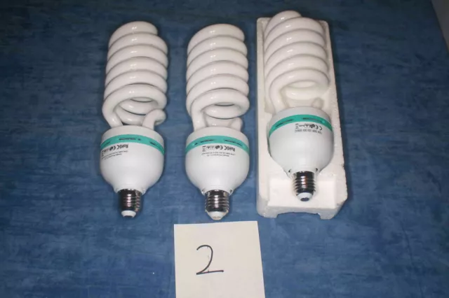 3 Spiral Light Bulbs  135W Daylight 5500K E27 Studio Lighting Photo Lamps lot2