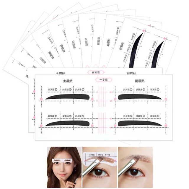 24/48/52 Pairs Quick Eyebrow Template Stickers Guide Card Stencils Makeup Tool