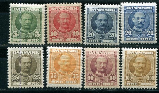Denmark: Scott 72-78 F-VF mint hinged / AFA 54-59 G-MG  *
