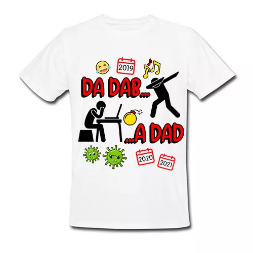 T-shirt uomo Da DAB a DAD, dab dance e didattica a distanza, divertente bianca