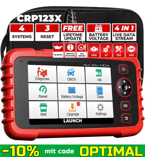 2024 Launch X431 CRP123X Profi KFZ Diagnosegerät Auto OBD2 Scanner ABS SRS Motor