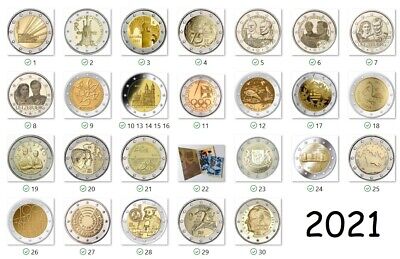 2 Euro moneta commemorativa 2021 Tutti i paesi disponibili 