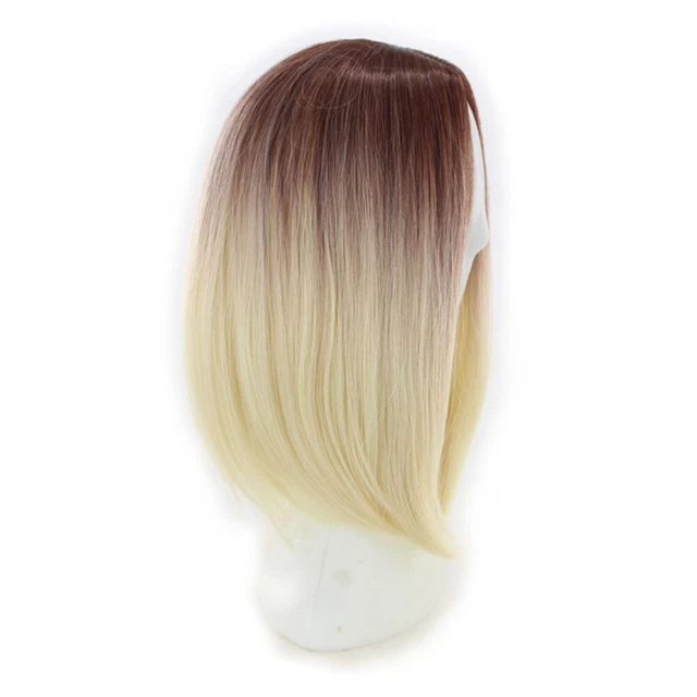 Womens Bob Wig Gradient Color Cosplay Synthetic Hair Wig Short Straight Wigs