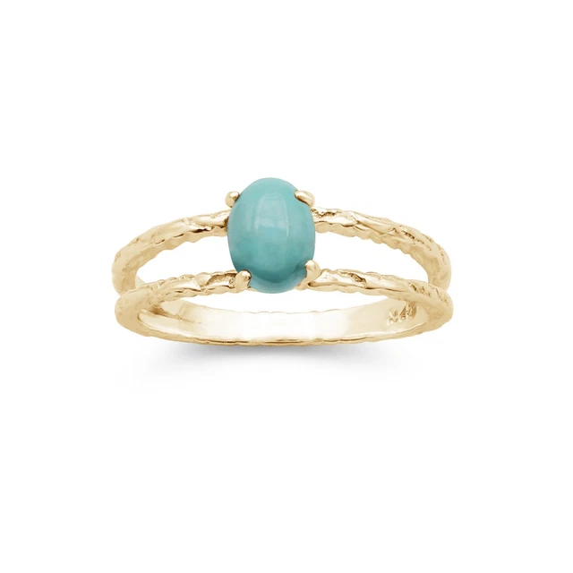 Bague Ancienne Rare En Argent Avec Turquoise - Taille EU 58 / US 8 - État Parfait