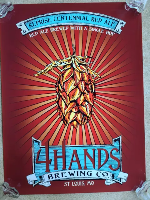 4 Hands Brewing Company Reprise Centennial Red Ale Poster St Louis 2013