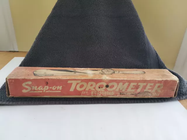 SNAP-ON TORQOMETER-150 Torque Wrench 1/2" Drive Original Box and paperwork 1965