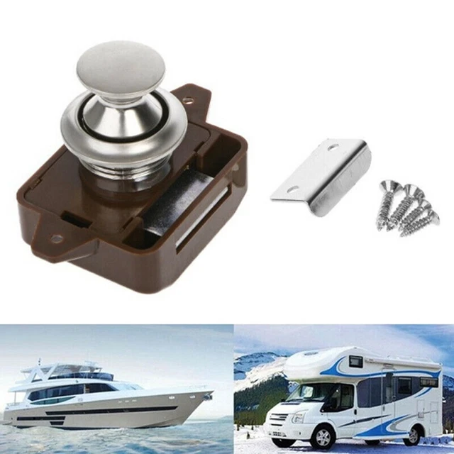 STS Serrure à Clapet Push Lock Blanche - Pour Caravane Camping-Car Bateau - Fabriqué En Allemagne