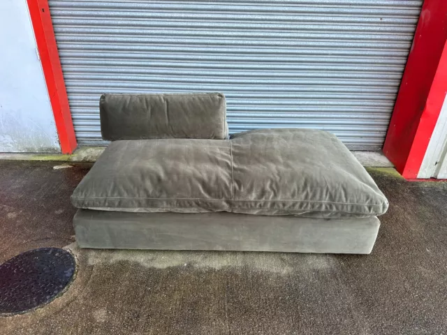 Made.com Samona RHF Chaise Longue Sofa in Pistachio Green Velvet. RRP £699