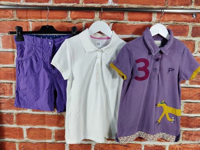 GIRLS BUNDLE AGE 7-8 YEARS JOULES GAP etc SHORTS POLO SHIRT TOP T-SHIRT 128CM