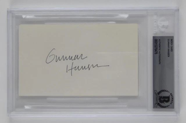 Gunnar Hansen Signed Autographed Slabbed 3x5 Index Card Actor Beckett COA