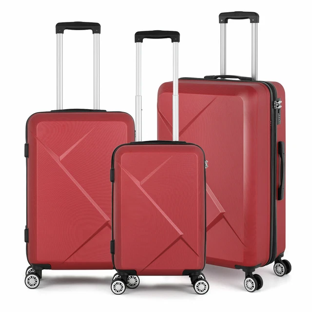 20/24/28in 3 Piece Luggage ABS Hardshell Suitcase Spinner Lightweight TSA Lock