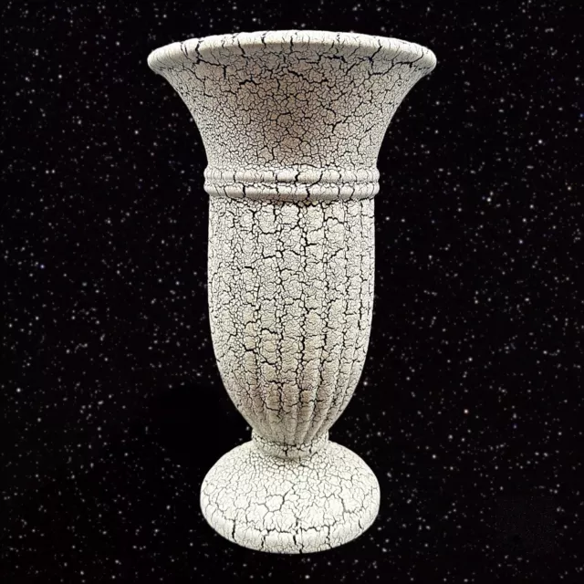 VTG Haeger Large Vase Black White Speckled MCM Art Pottery Stamped Textured 12”T