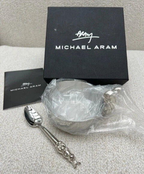 NIB MICHAEL ARAM Bunny Cup with Spoon Set New in Box Retail $100