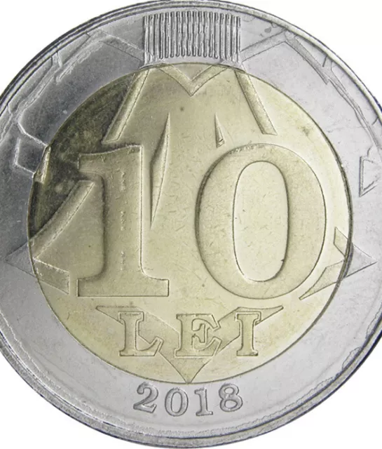 Moldawien Münze 10 Lei 2018 UNC aus Rolle Stierkopf Tierschild Arme 2