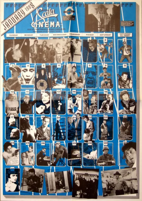 SCALA Cinema Programme Poster A2 size JANUARY 1988