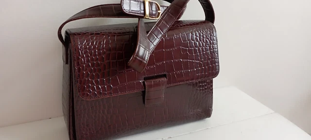 SAC EN CUIR marron Tula avec détail rose neuf EUR 40,56 - FR