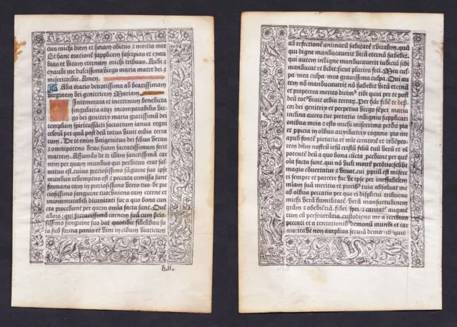 Libro Of Hours Livre D'Heures Libro Paría Pigouchet Incunable 1490