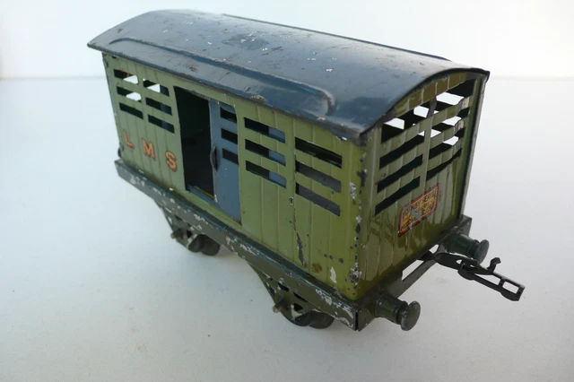 HORNBY WAGON TRÉMIE LMS TÔLE ÉCHELLE O L 14,5cm 1923 BON ÉTAT
