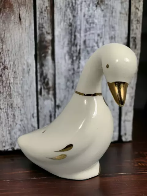 Vallon Starr Goose Vintage Salt or Pepper Shaker SINGLE ONLY Off White & Gold