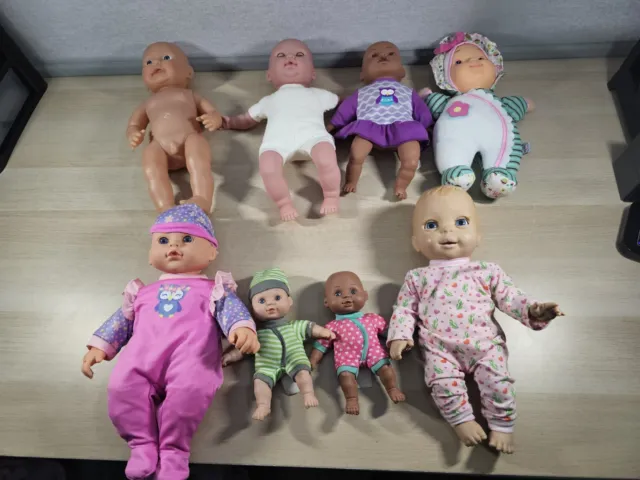8x Dolls Bundle Luvabella Interactive, Gi-Go, Peterkin, JC Toys, Baby's First