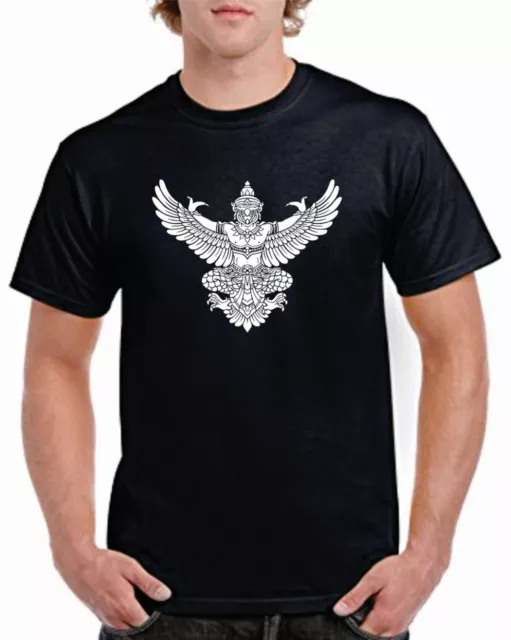 T-shirt moda buddista indù Dio volante petto logo Garuda