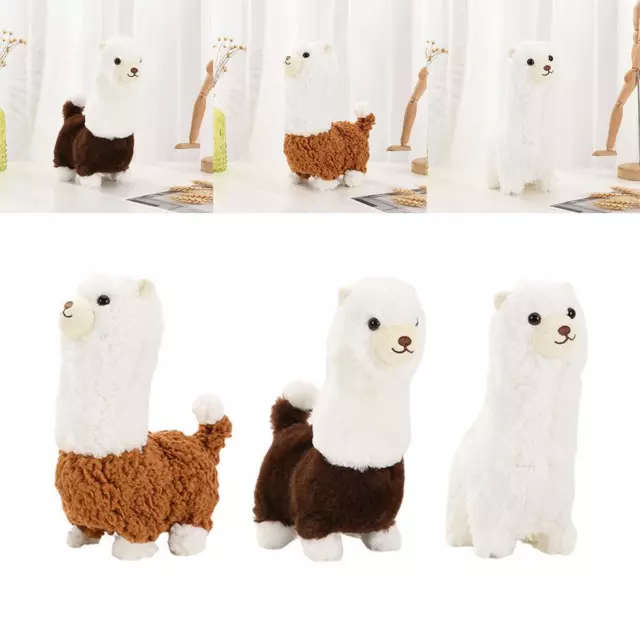 Peluche bambola giocattolo alpaca, canto a piedi farcito giocattolo elettronico