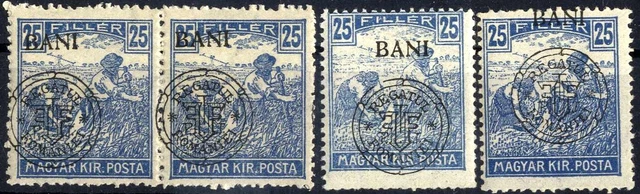 Romania HUNGARY 1919  CLUJ Harvester 25 BANI shifted ovp. MNH,OG, GENUINE