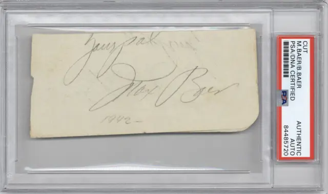 Max Baer Buddy Baer Boxing PSA DNA Auto Signed  ID:347098