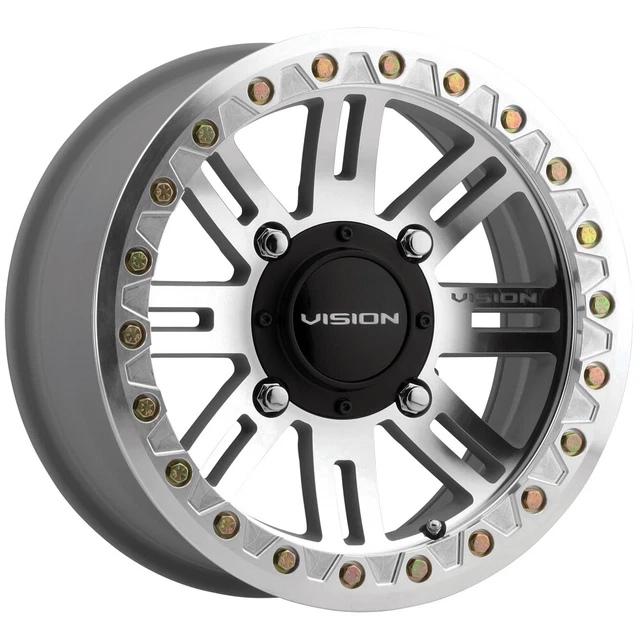 4-Vision UTV 356 Manx 2 Beadlock 14x7 4x110 +13mm Machined Wheels Rims 14" Inch