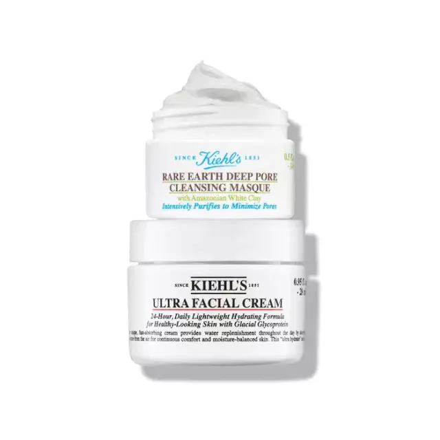 Kiehls Mask and Moisturize Duo: Ultra Facial Cream 0.95 oz &Cleaning Mask 0.5 oz